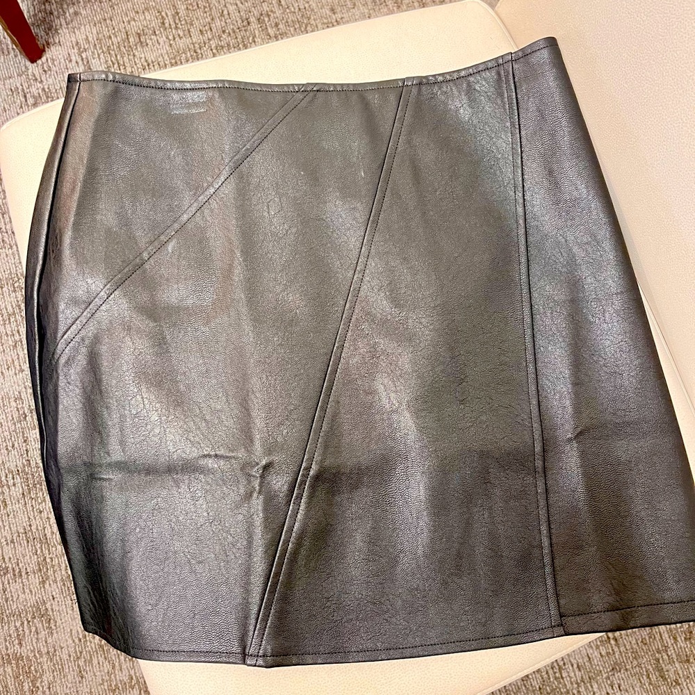 She+Sky leather skirt with flap